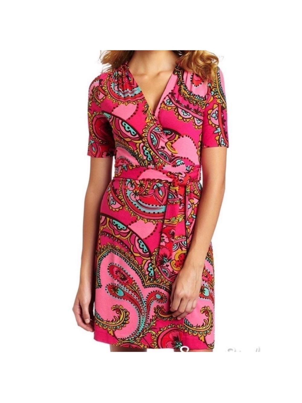 Lilly Pulitzer Adalie short-sleeve V-neck wrap dress size medium Please